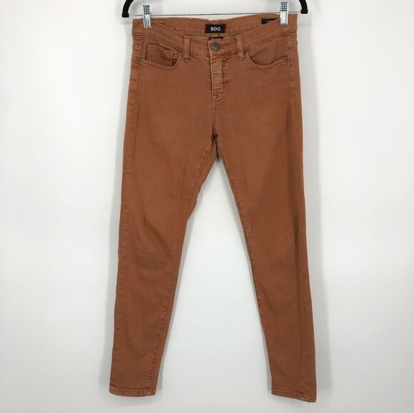 BDG Mid Rise Twig Ankle Jean Womens 28 Carmel Brown Stretchy - Picture 1 of 14